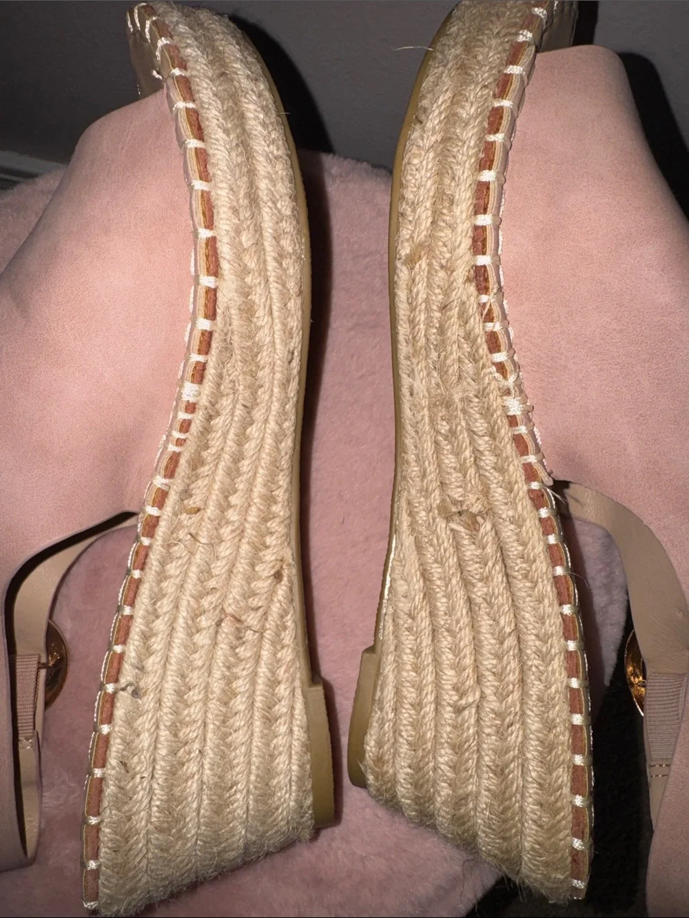 Catherine Malandrino Blush Pink Slingback Espadrille Sandals
